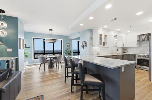 Open kitchen connecting seamlessly to living space