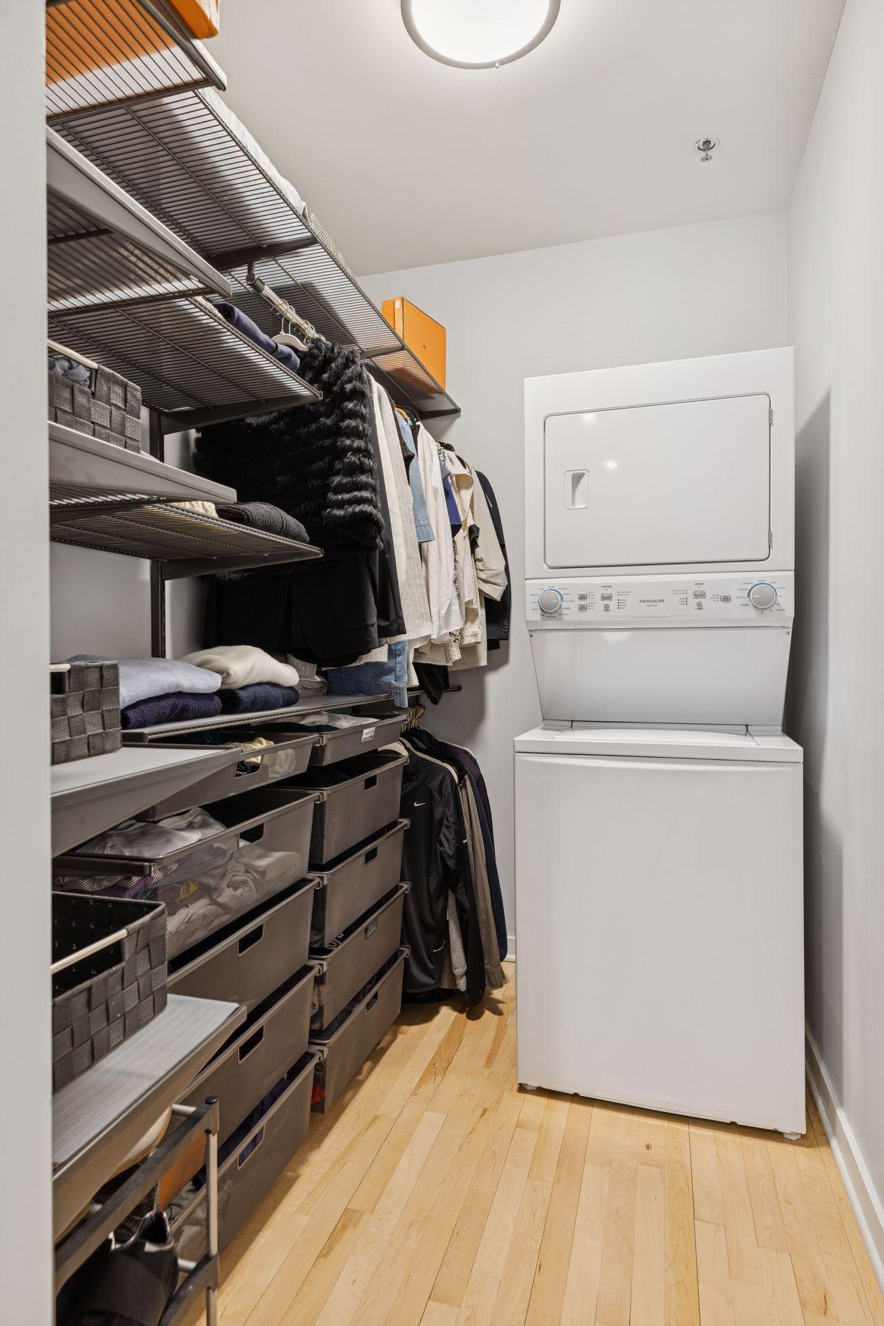 All three closets have storage systems to maximize every inch of space.