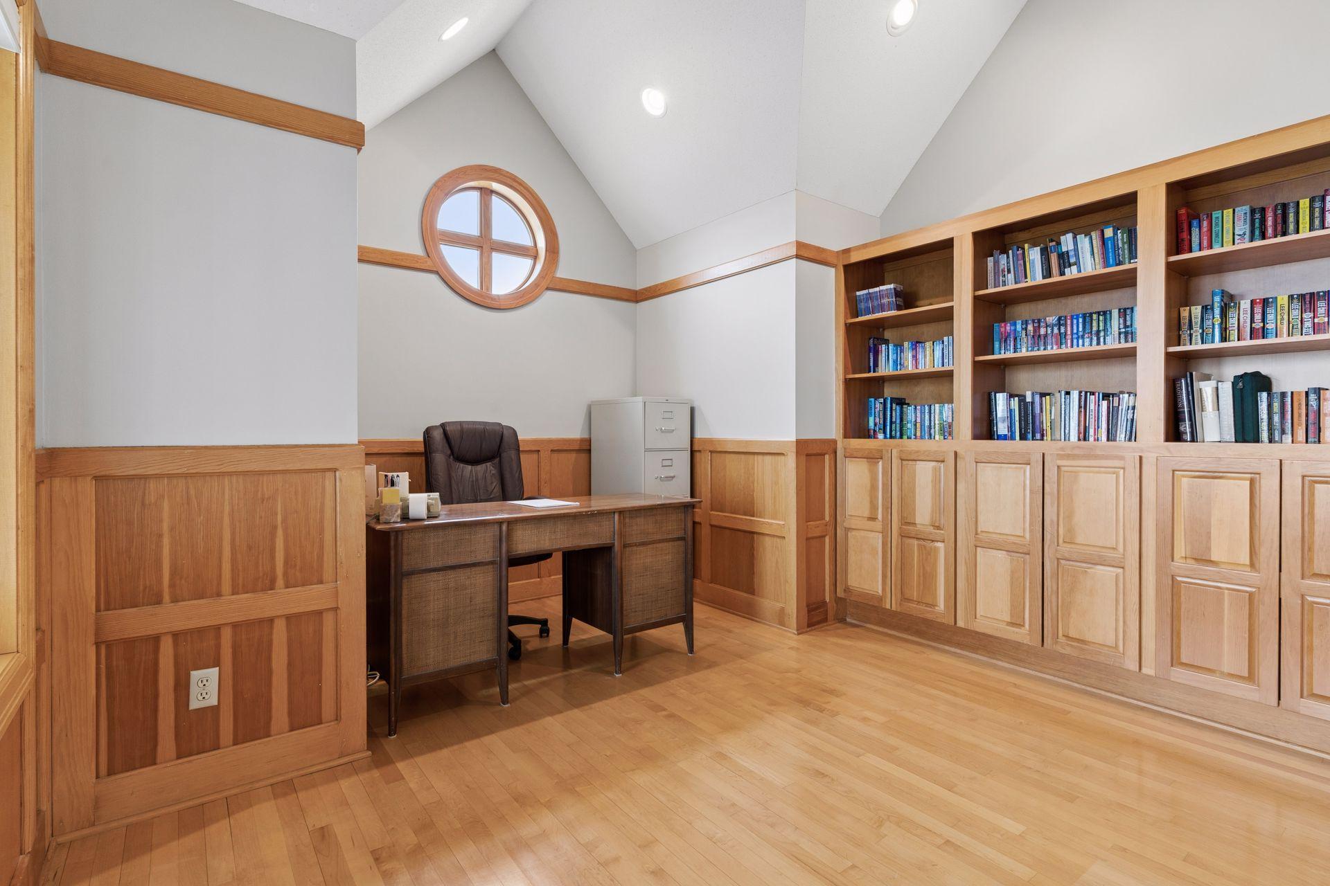 Tucked away in the Primary Suite is a private Home Office or Library - this peaceful space provides a fantastic spot for working from home or curling up with a good book.