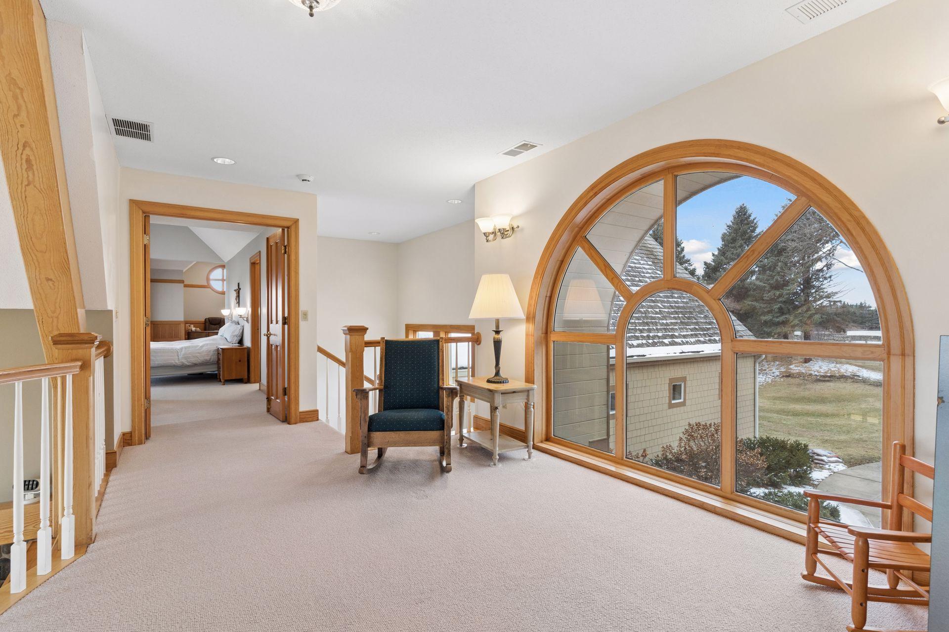 Upstairs you'll find this sun-filled loft - the perfect reading nook!