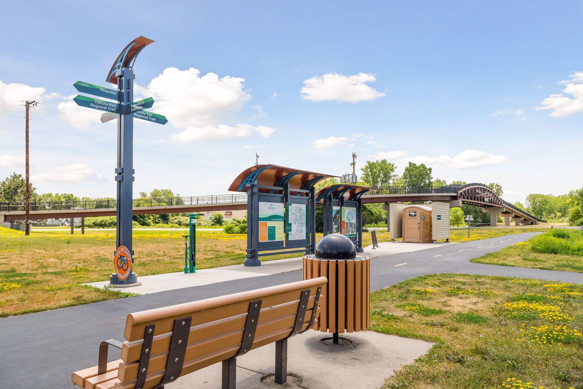 The nearly 29-mile Dakota Rail Regional Trail is just minutes away and provides stunning views of lakes and the natural setting along the way.
