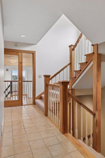 Down the main hallway is where you will find a balcony overlooking the athletic court and the doorway to the exercise room.