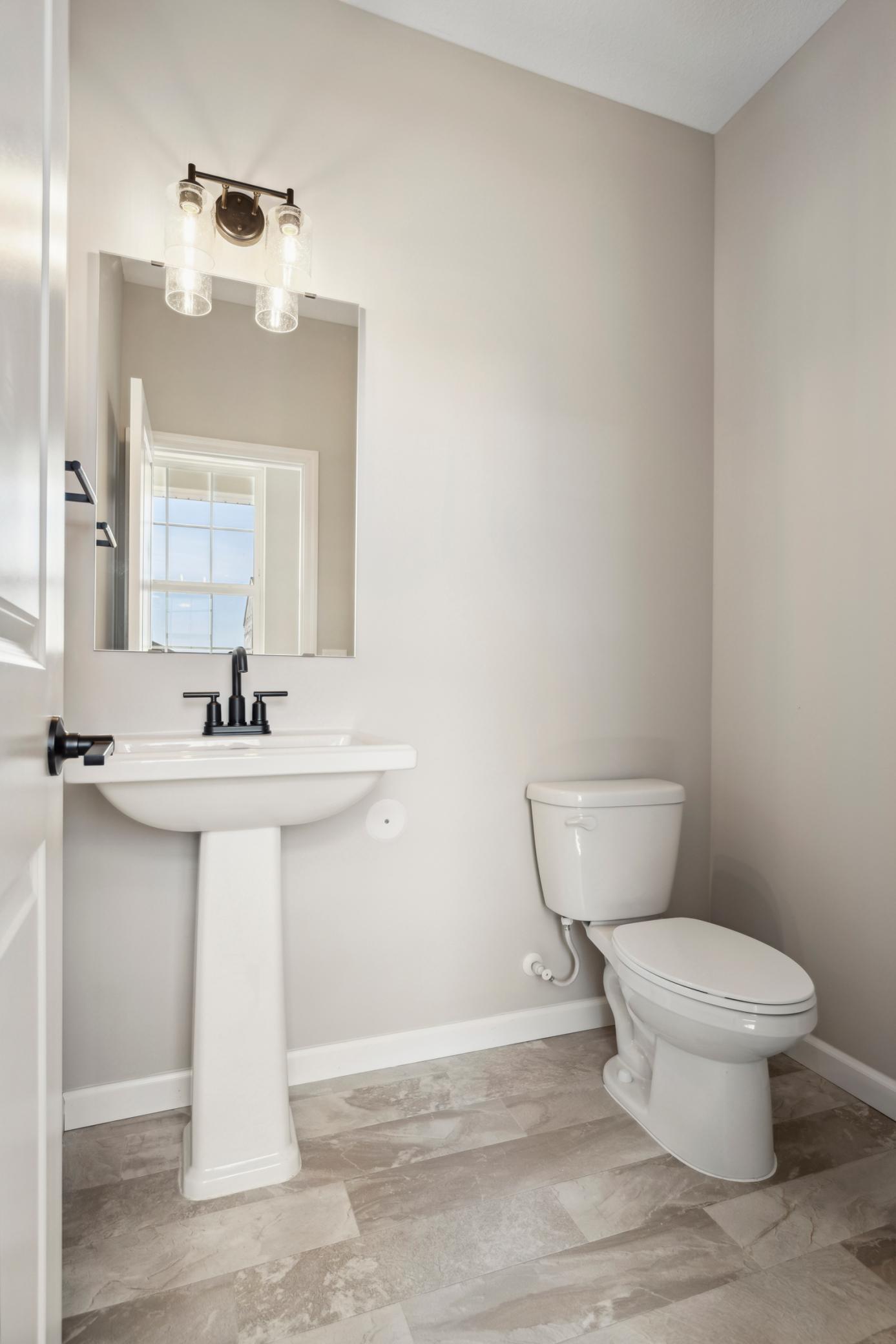 Convenient main level powder room