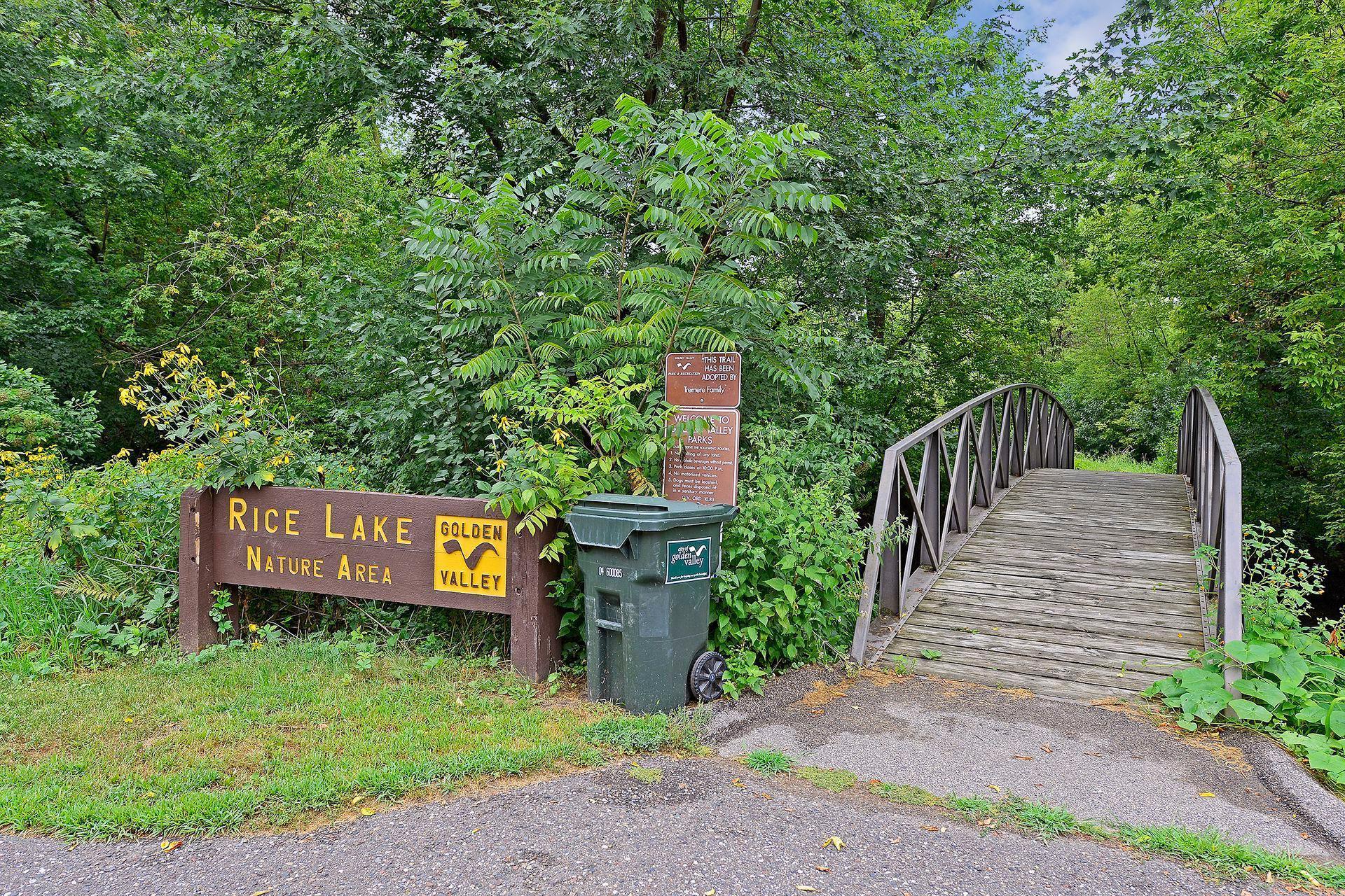 Rice Lake Nature area and walking trails are nearby.