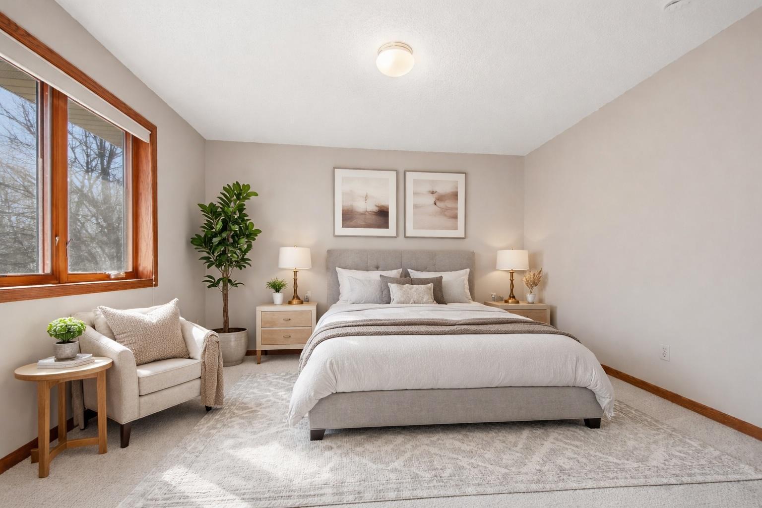 Virtual Staging: primary bedroom