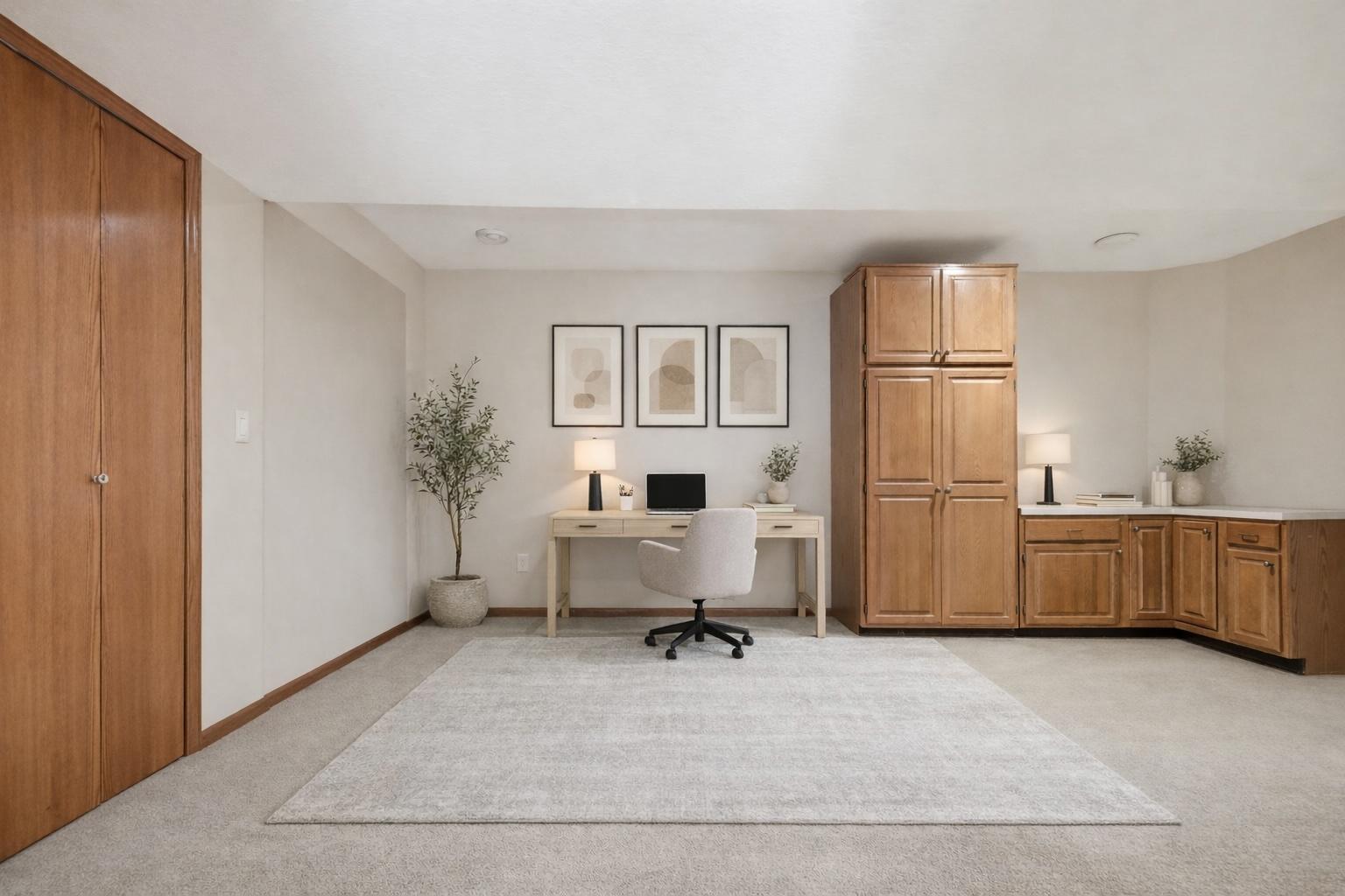 Virtual Staging: lower level flex room