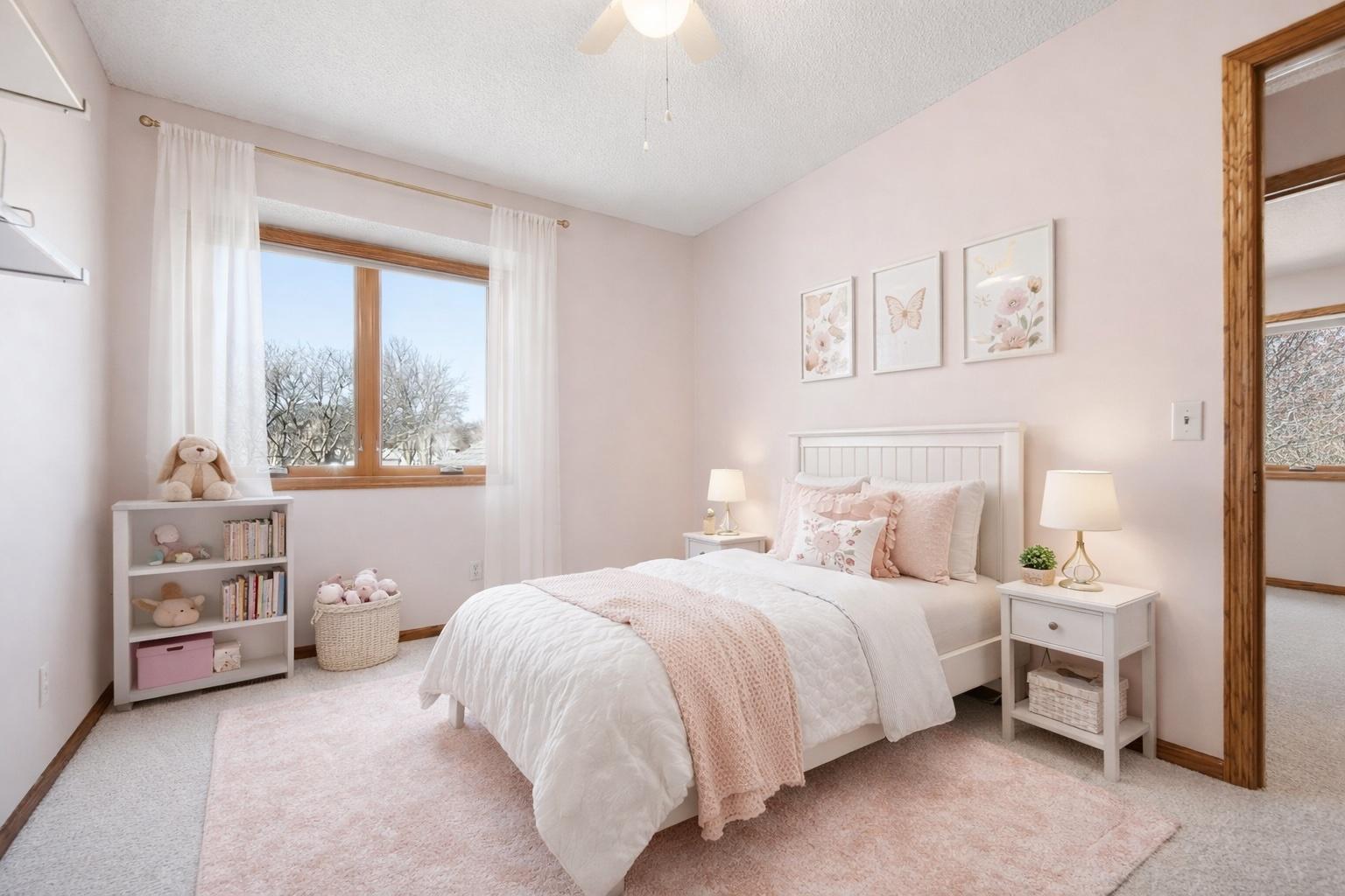 Virtual Staging: second bedroom on upper level