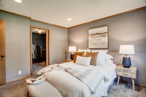 Lower level 3rd bedroom with walk-in closet