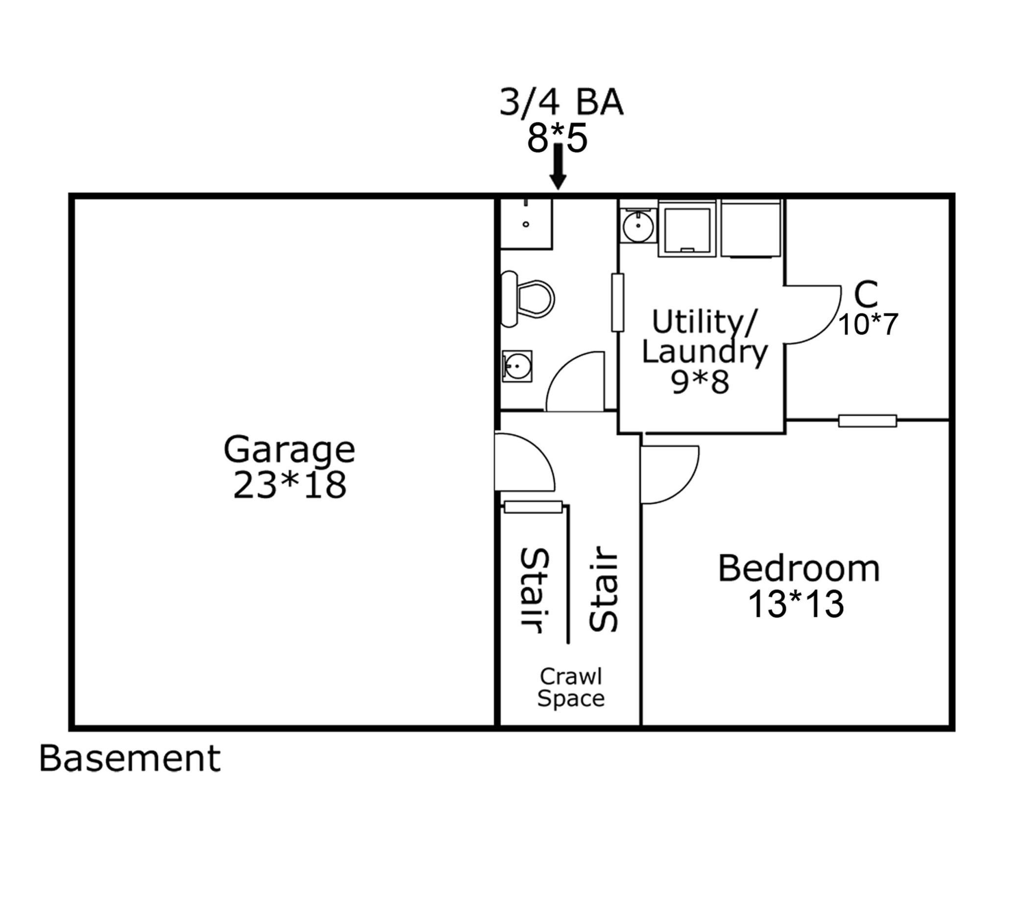 Lower level floor plan