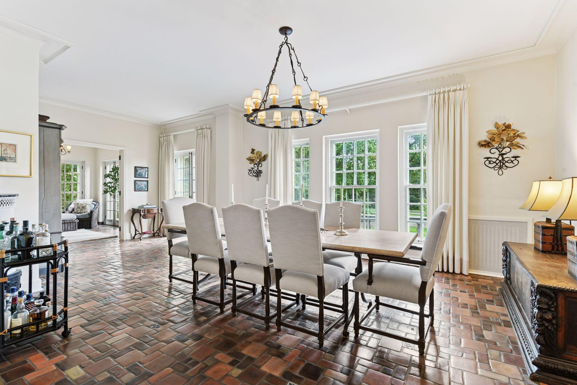 South facing dinning room with original terracotta floors