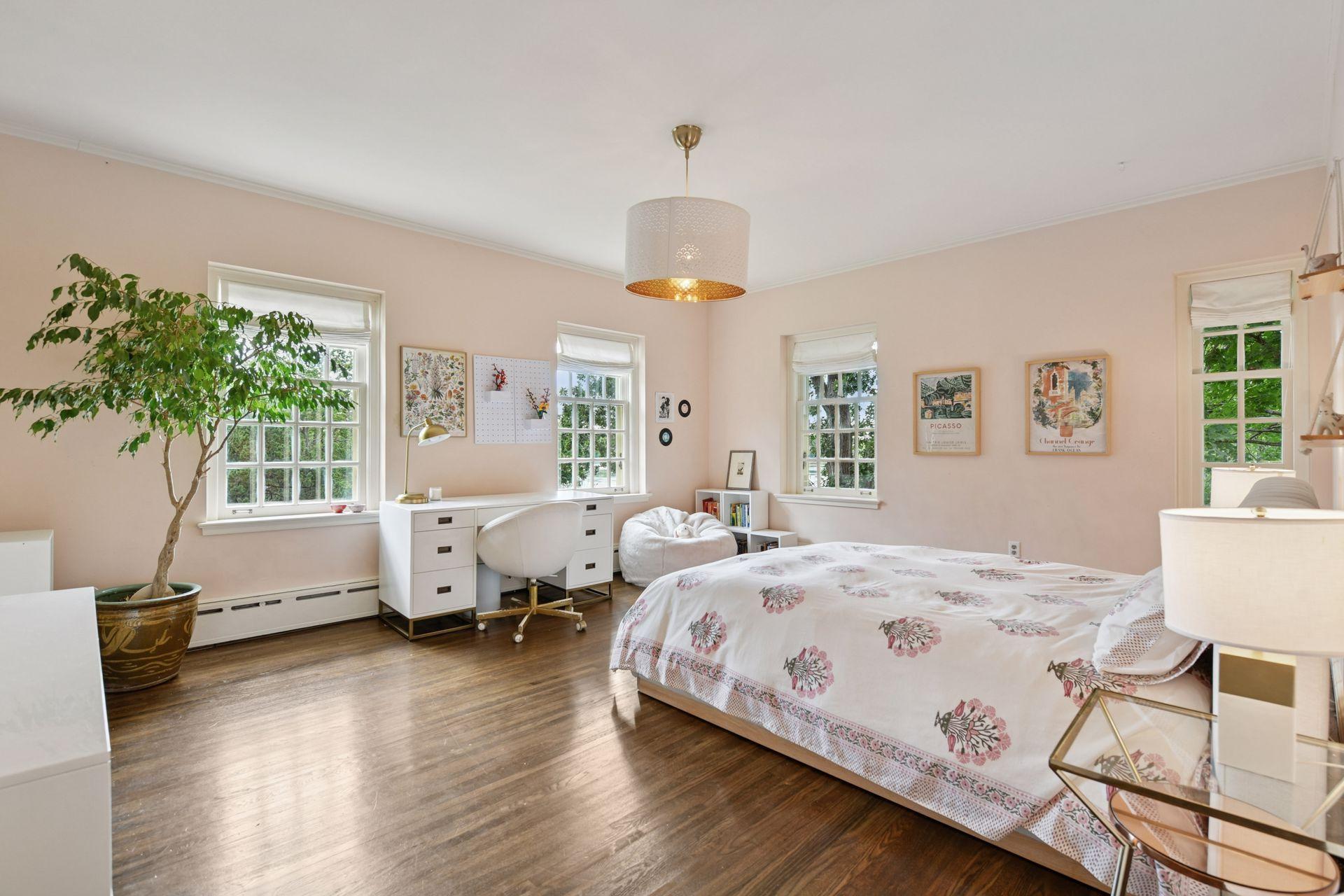 Large bedroom with south facing views