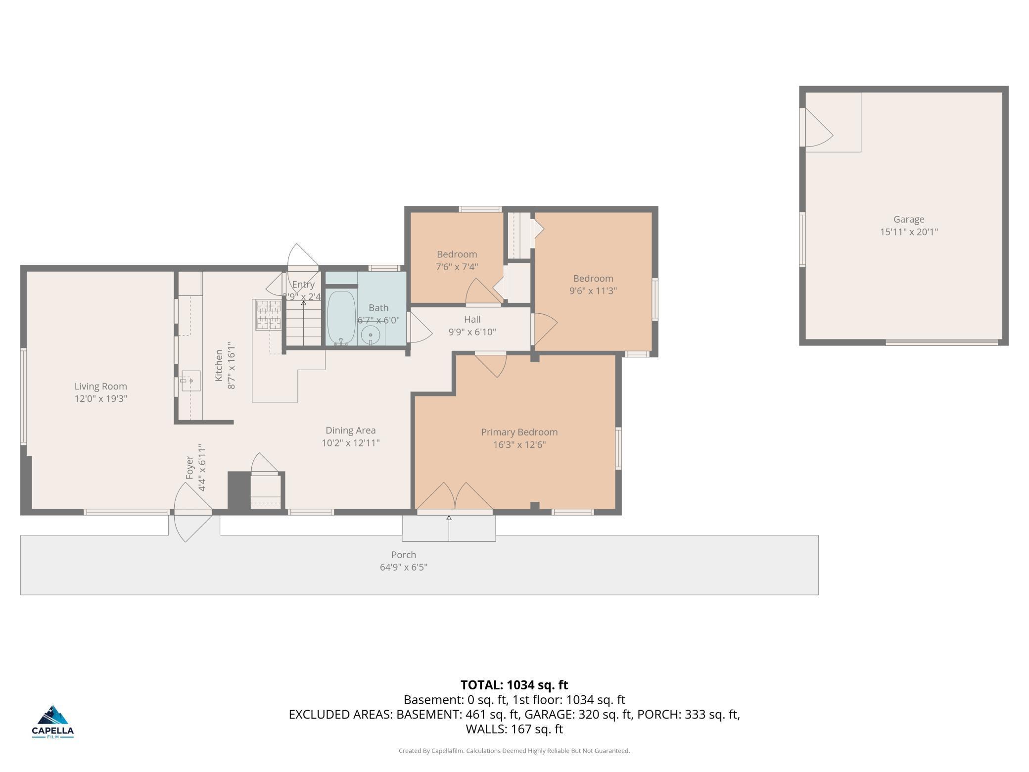 main floor and garage