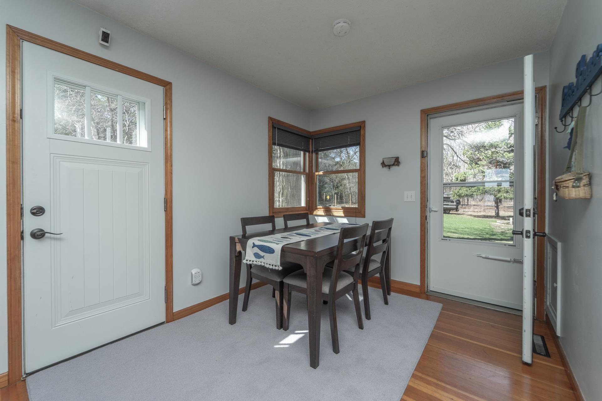 Comfortable gathering area with scenic views of the outdoors.