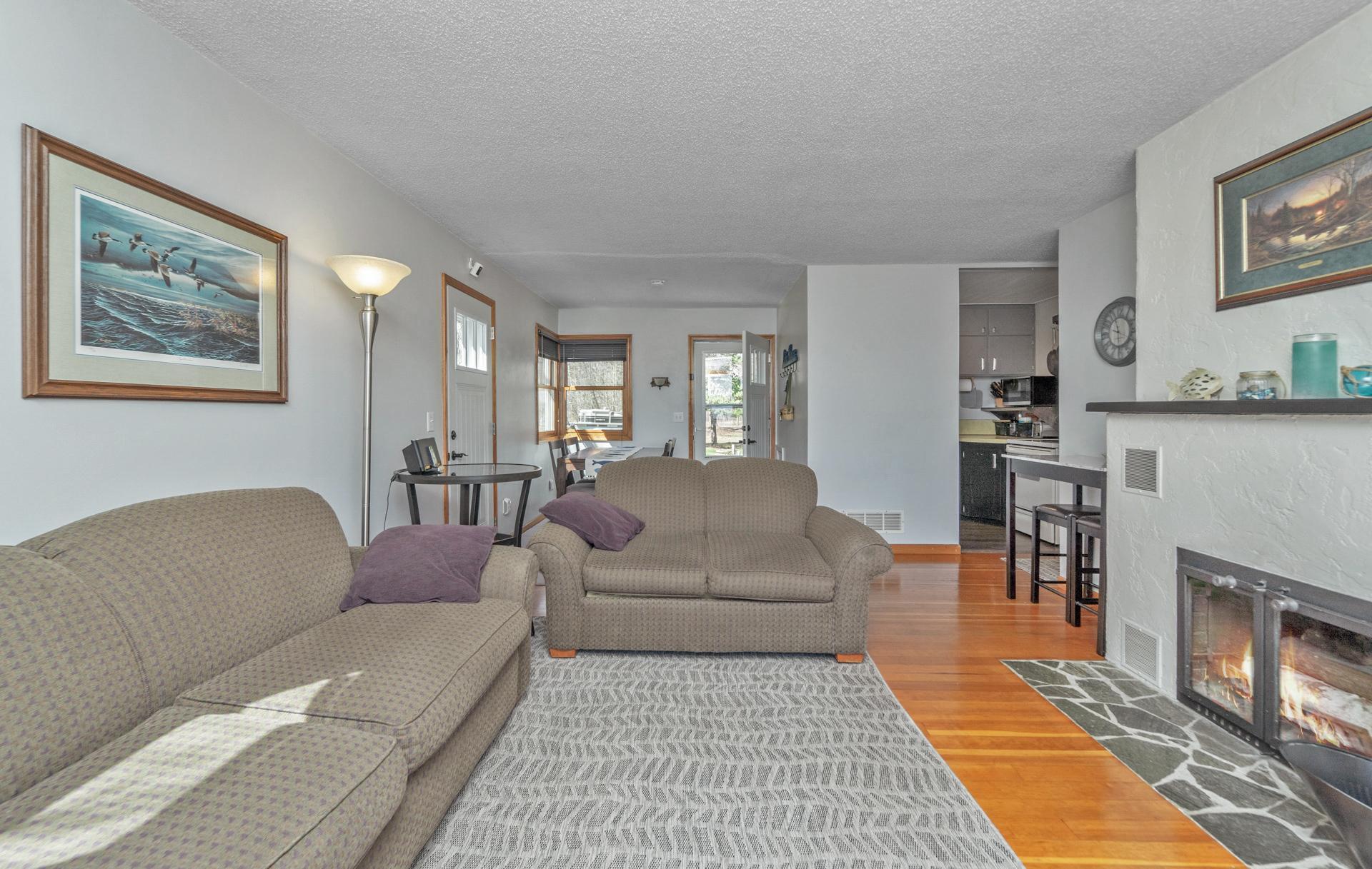 Comfortable gathering space with a cozy, up-north feel.