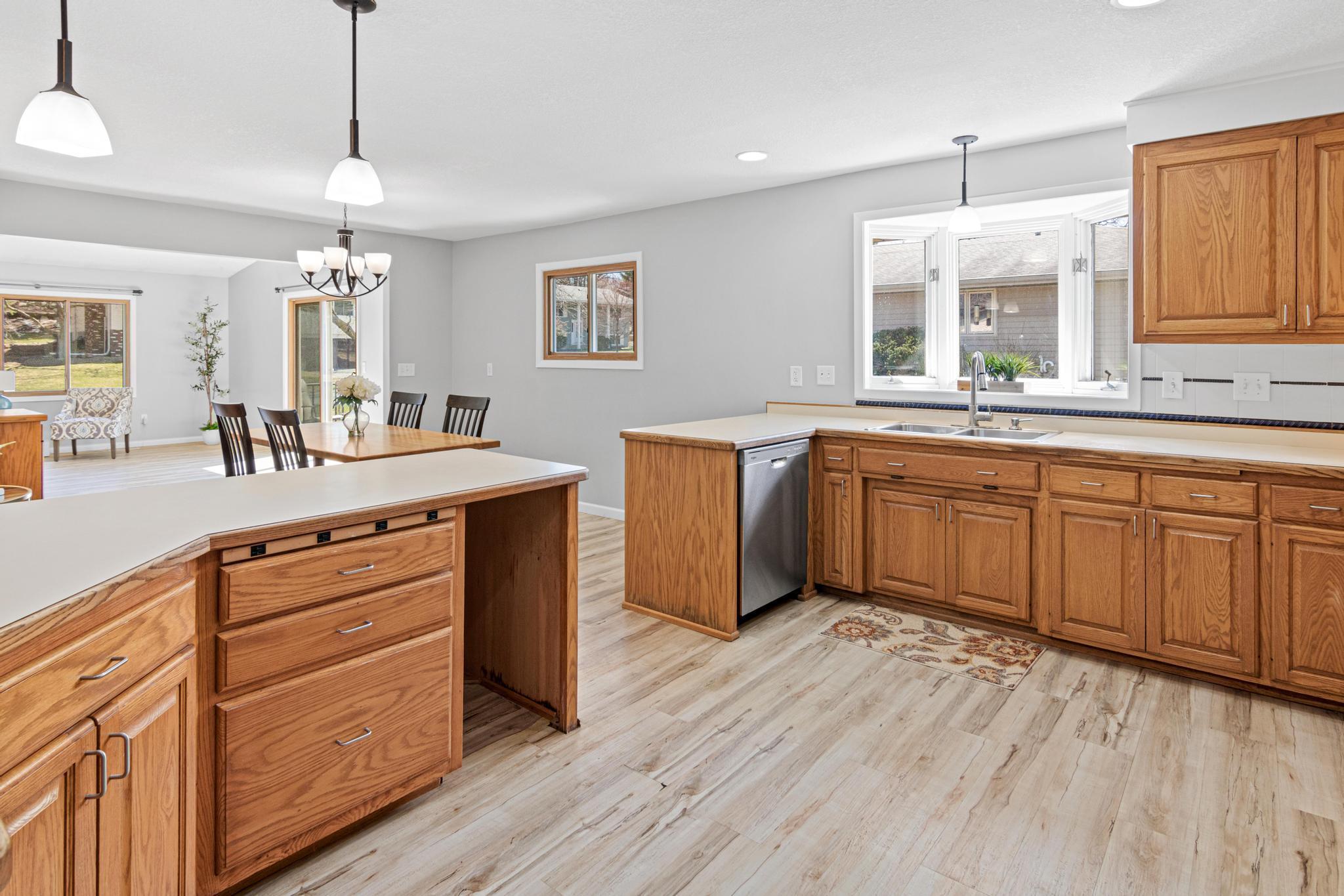 Fantastic counter space is a chef's delight.