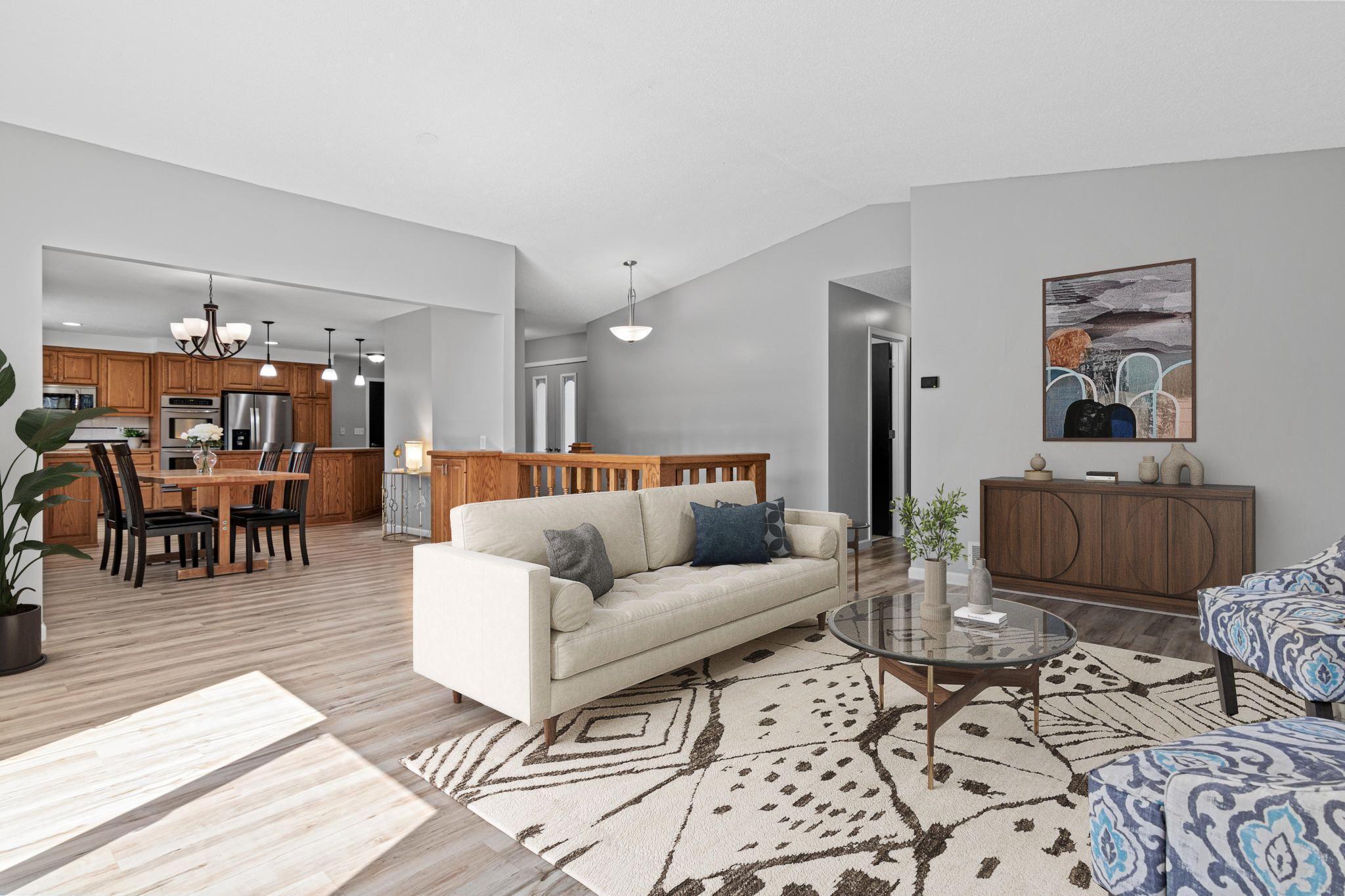 Spacious, open floor plan! Great for entertaining small and large groups. Visually staged.