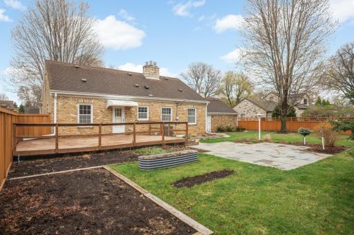 90 foot lot! space for gardening, kids, pets and relaxation!