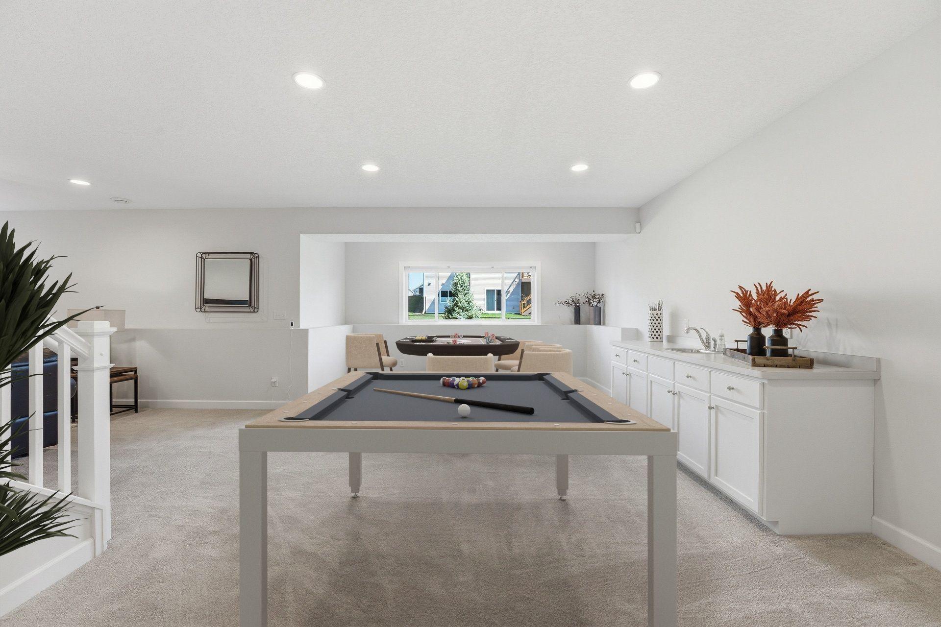 Lower level bonus area + wet bar