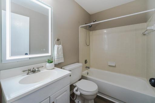 Full bath w/ bidet and LED lighted mirror