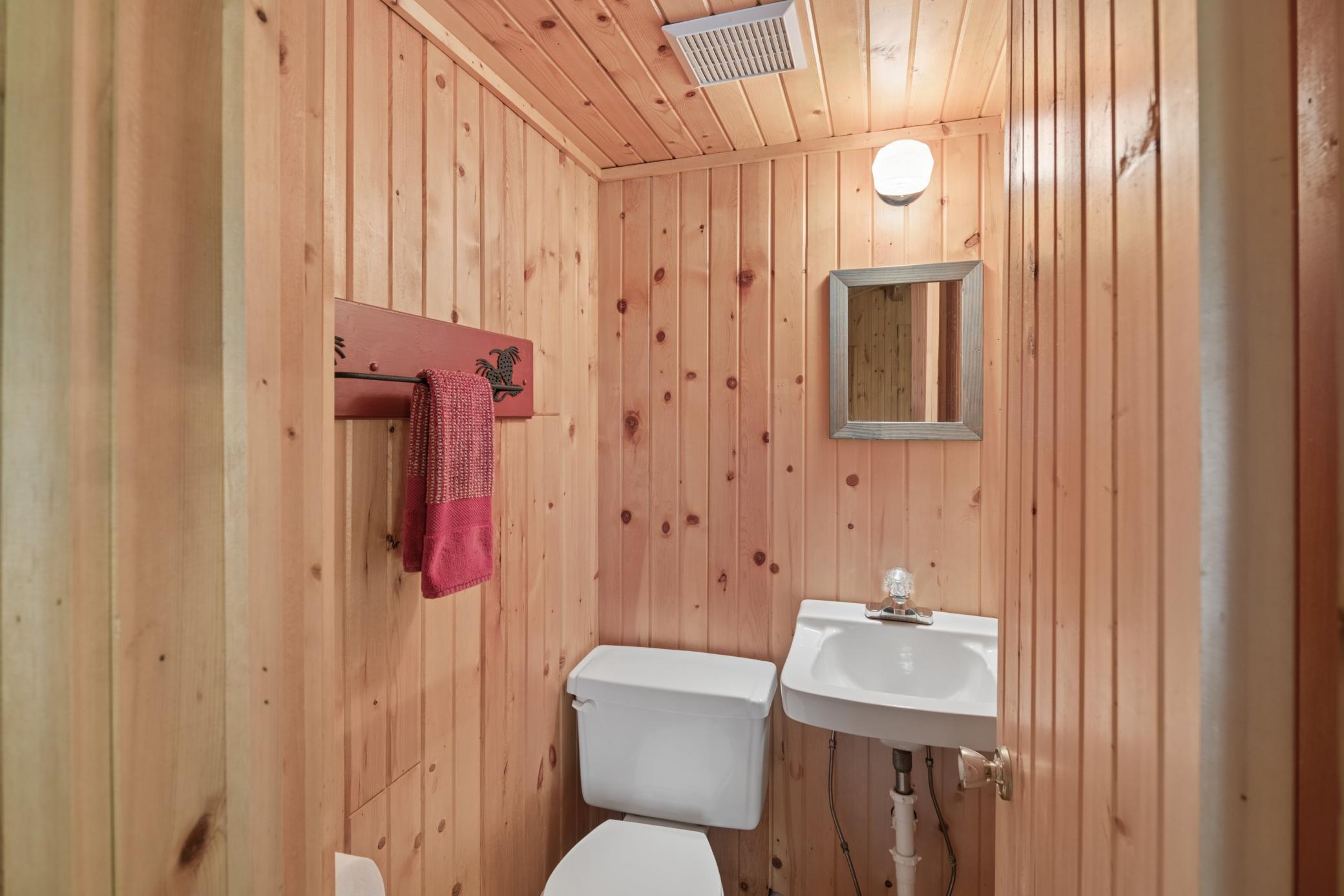 Half bath on upper level.