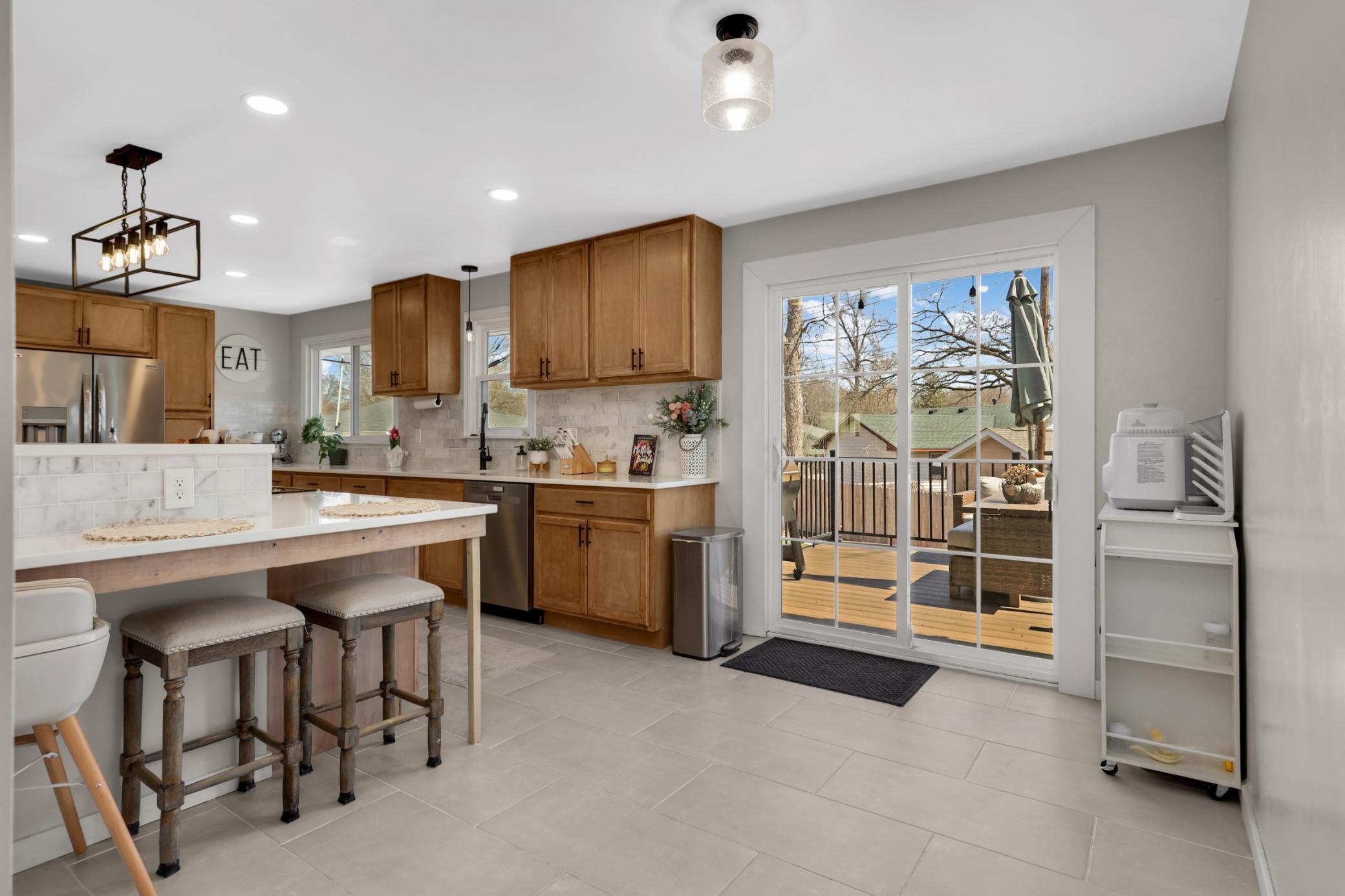 Walk out to the new deck!