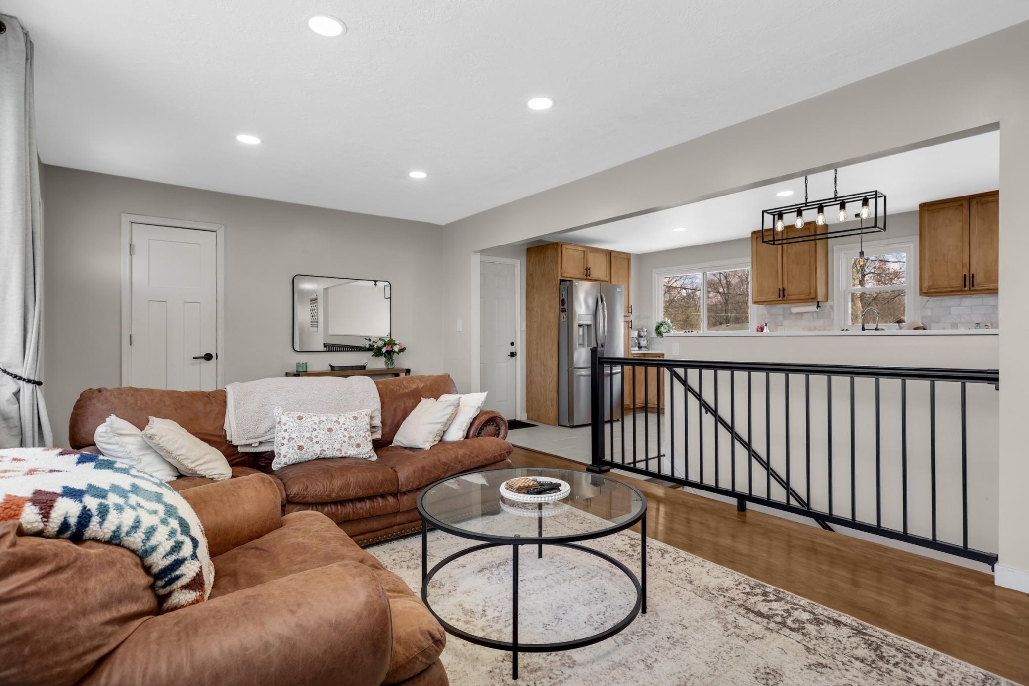 Open floor plan makes the whole space bright