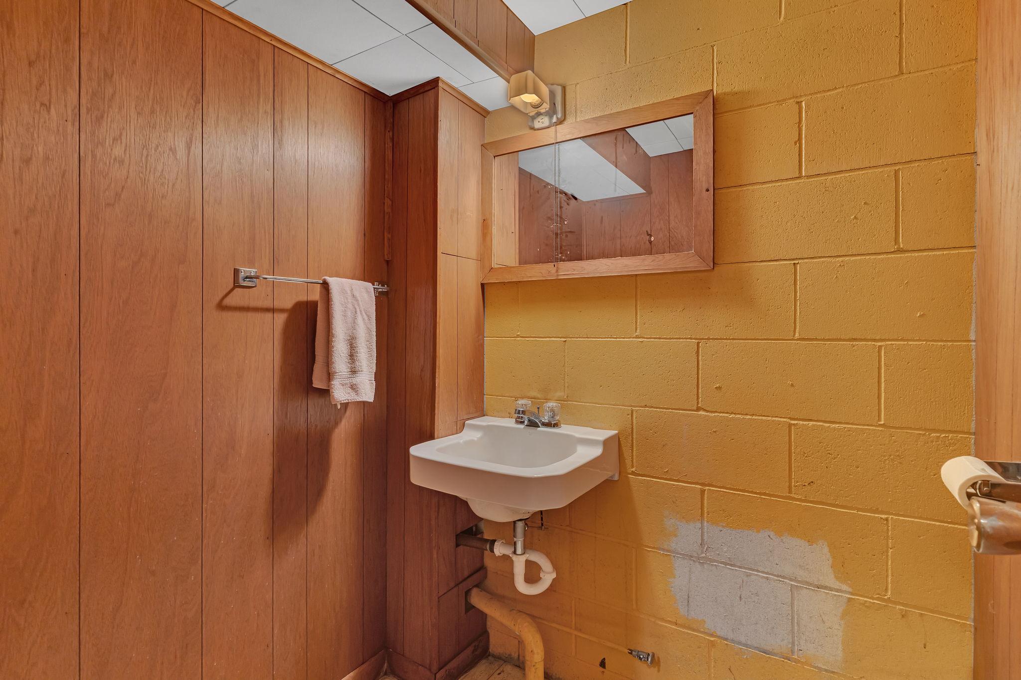 Plumbed half bathroom