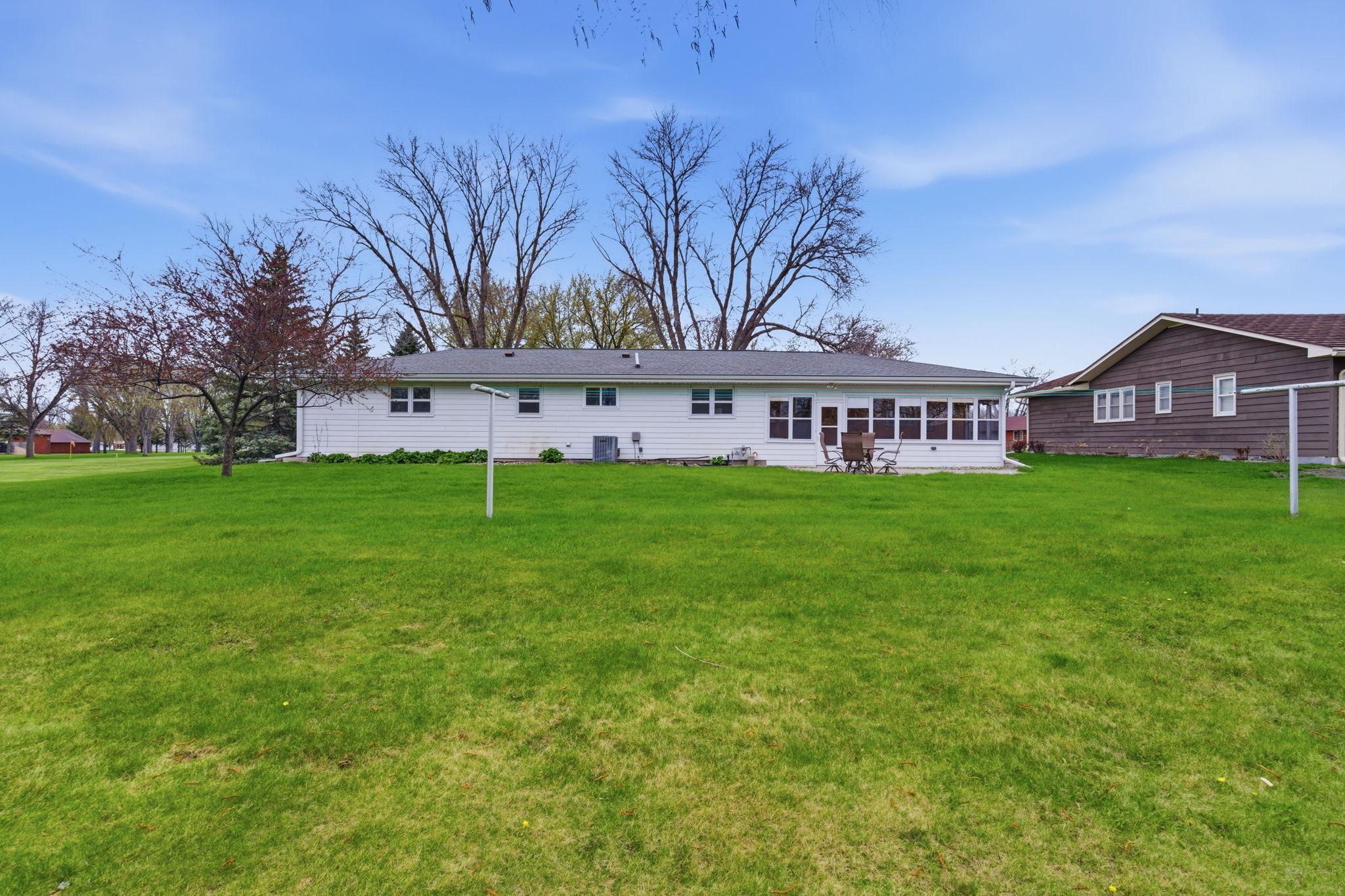 Spacious and level back yard