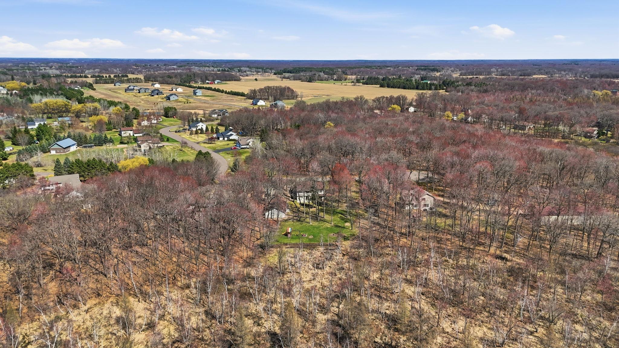 Aerial view looking at back of lot