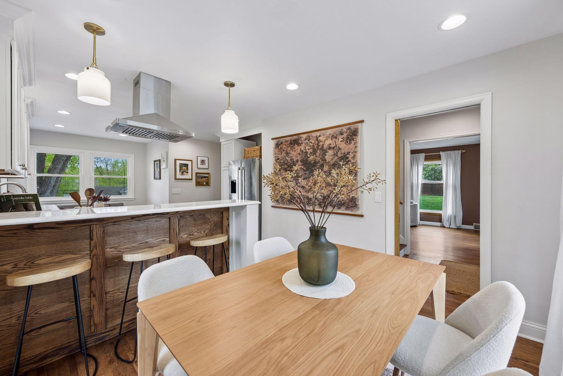 The kitchen is open to the dining room, updating this home for modern living.