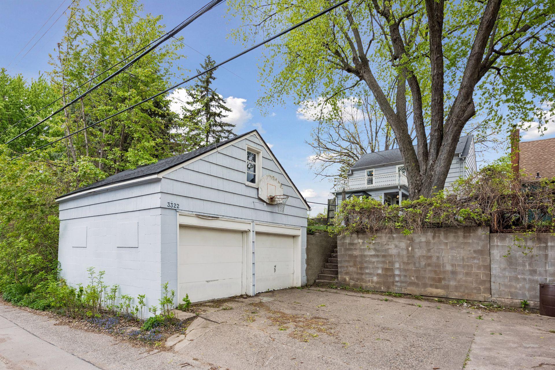 Detached 2-car garage.