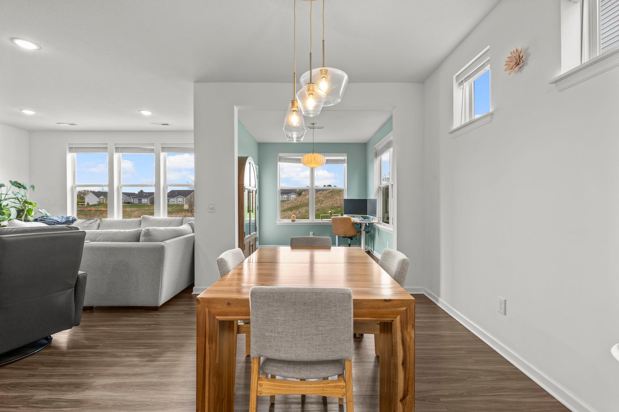 Informal dining room easily flows in the dining room and a bonus den that walks out to the patio