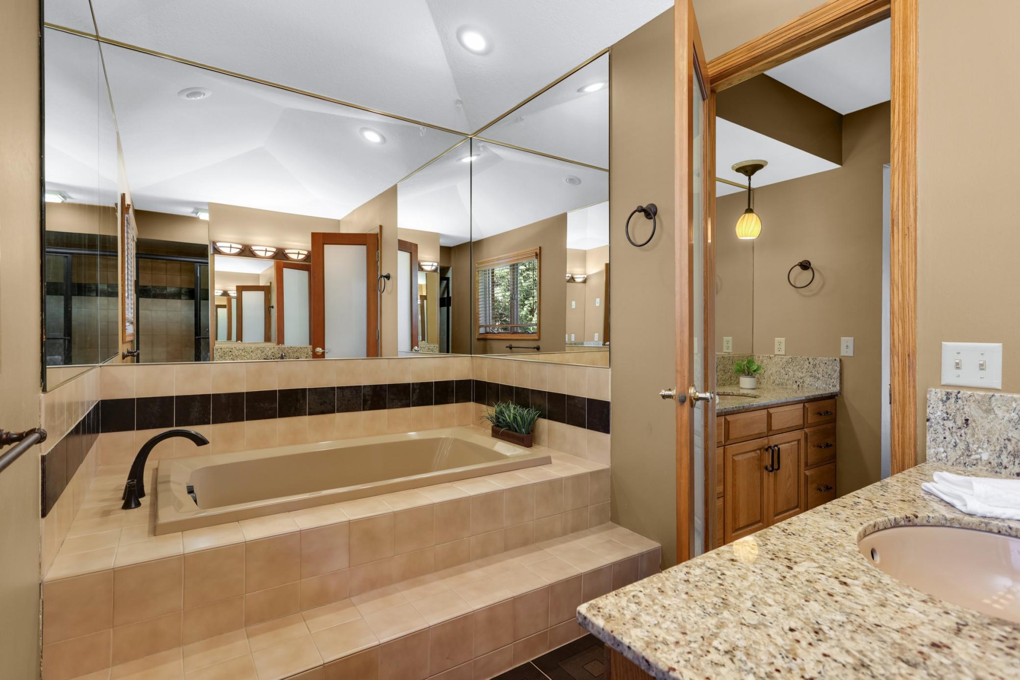 Soak your aches away in this jetted tub! This is a spa-like bathroom in your own home!