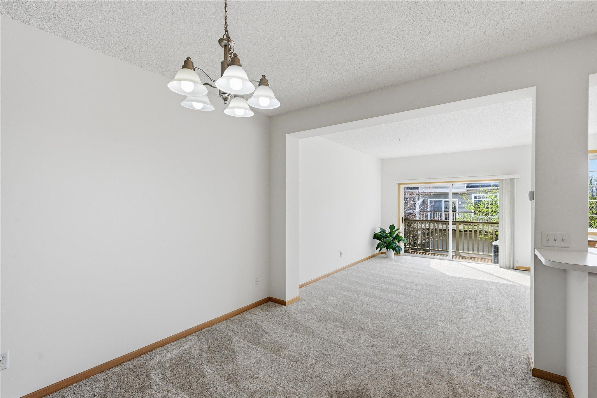 Nice transitions from living room to dining and kitchen!