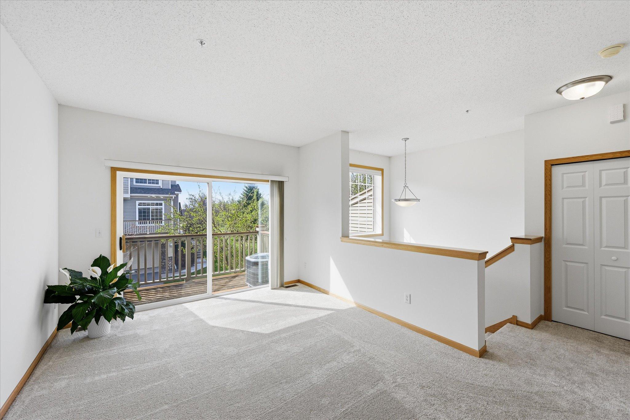 The sliding door to the deck provides great natural light!