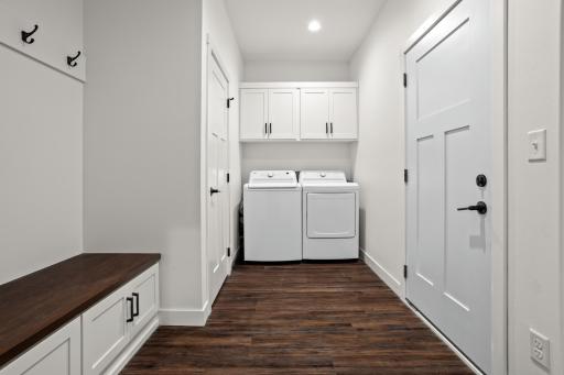 Garage mudroom room with laundry