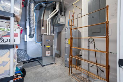 Furnace room inside the garage