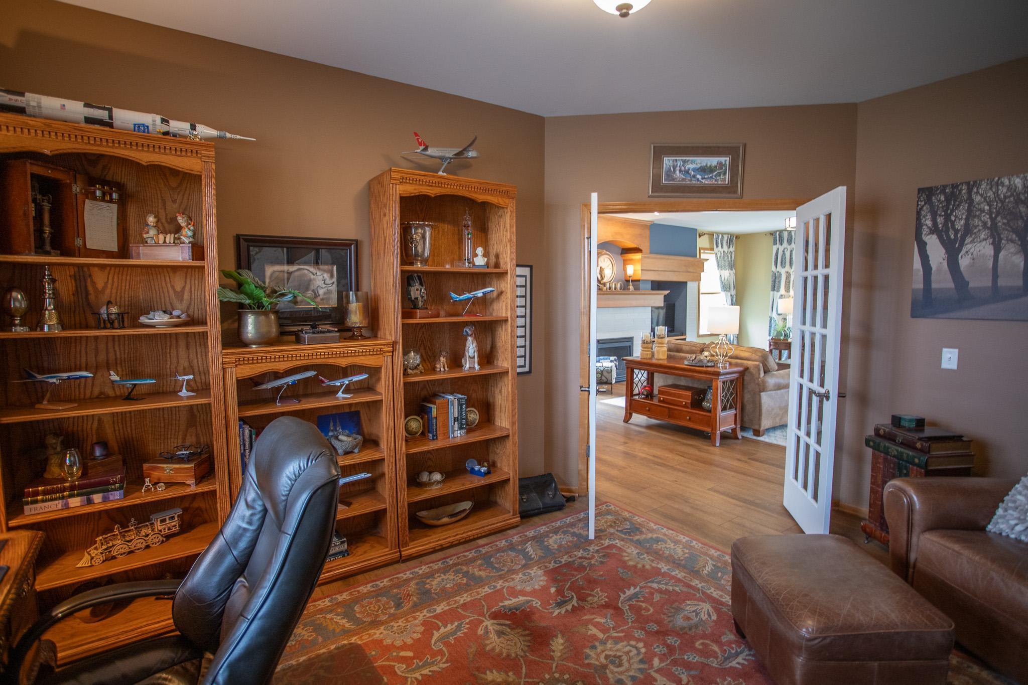 Main-floor office with built-ins could also be formal dining room