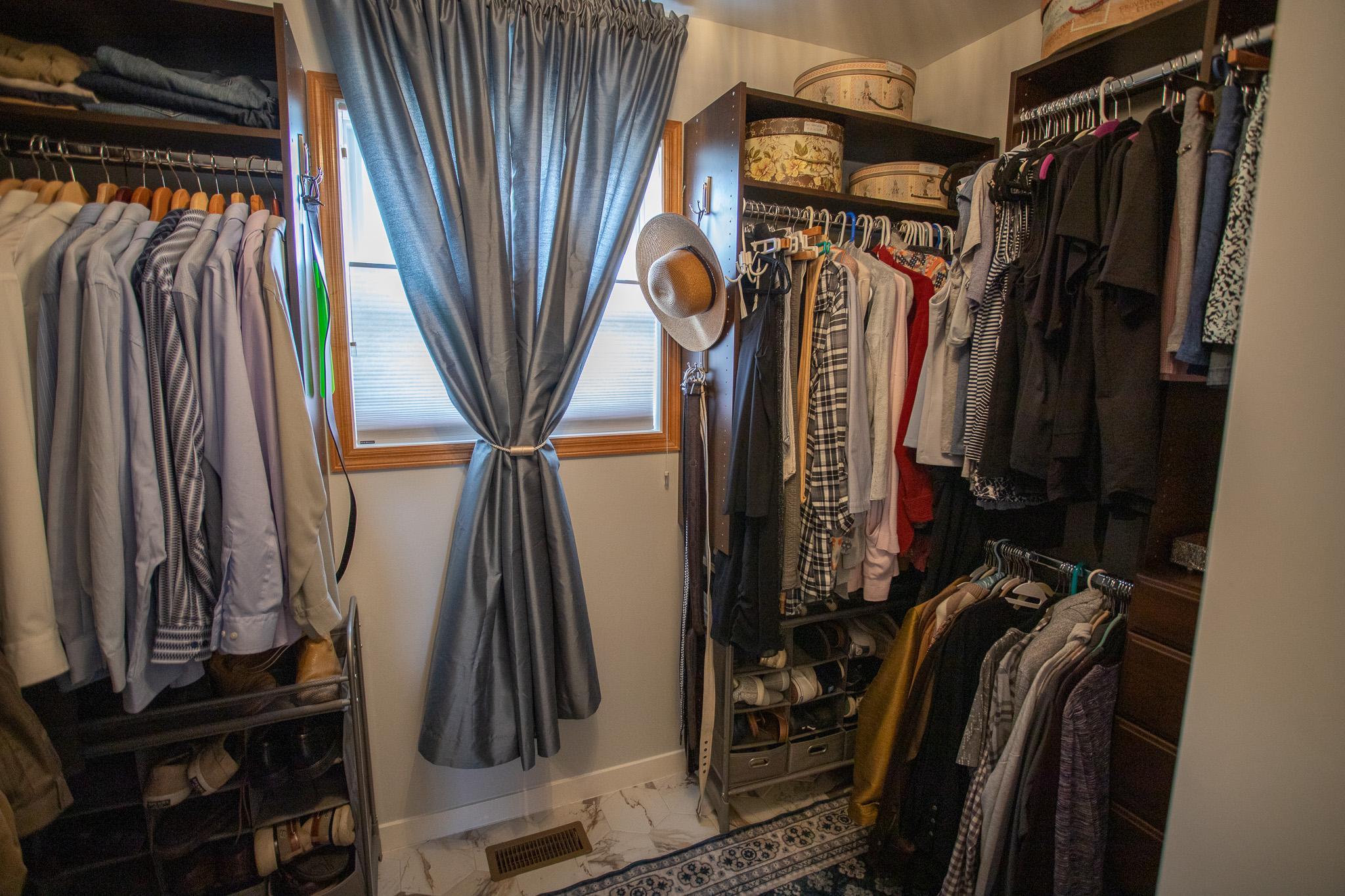Large walk-in primary closet