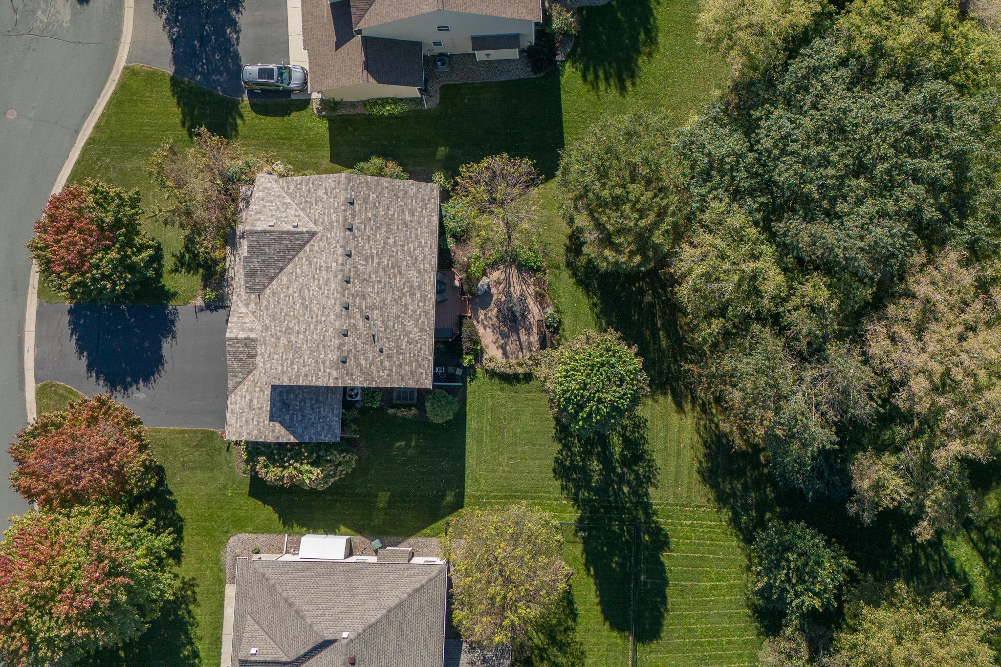 Mature trees provide shade and privacy