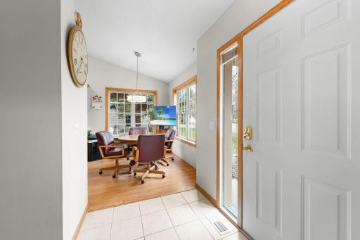 Entrance with kitchen and dining off to the side
