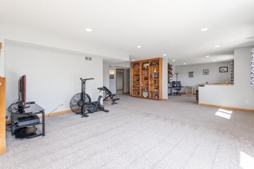Another view of the Family Room with built-in bookcase