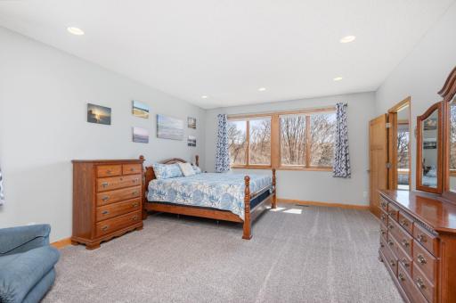 Owner's Bedroom with private full bath, walk-in closet & great views!