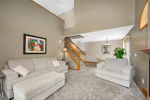 Spacious - room for large furniture if desired. Loft on 2nd floor overlooks the 2-story living room.