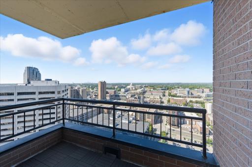 The view from the office balcony includes prime views of the MN State Capitol.