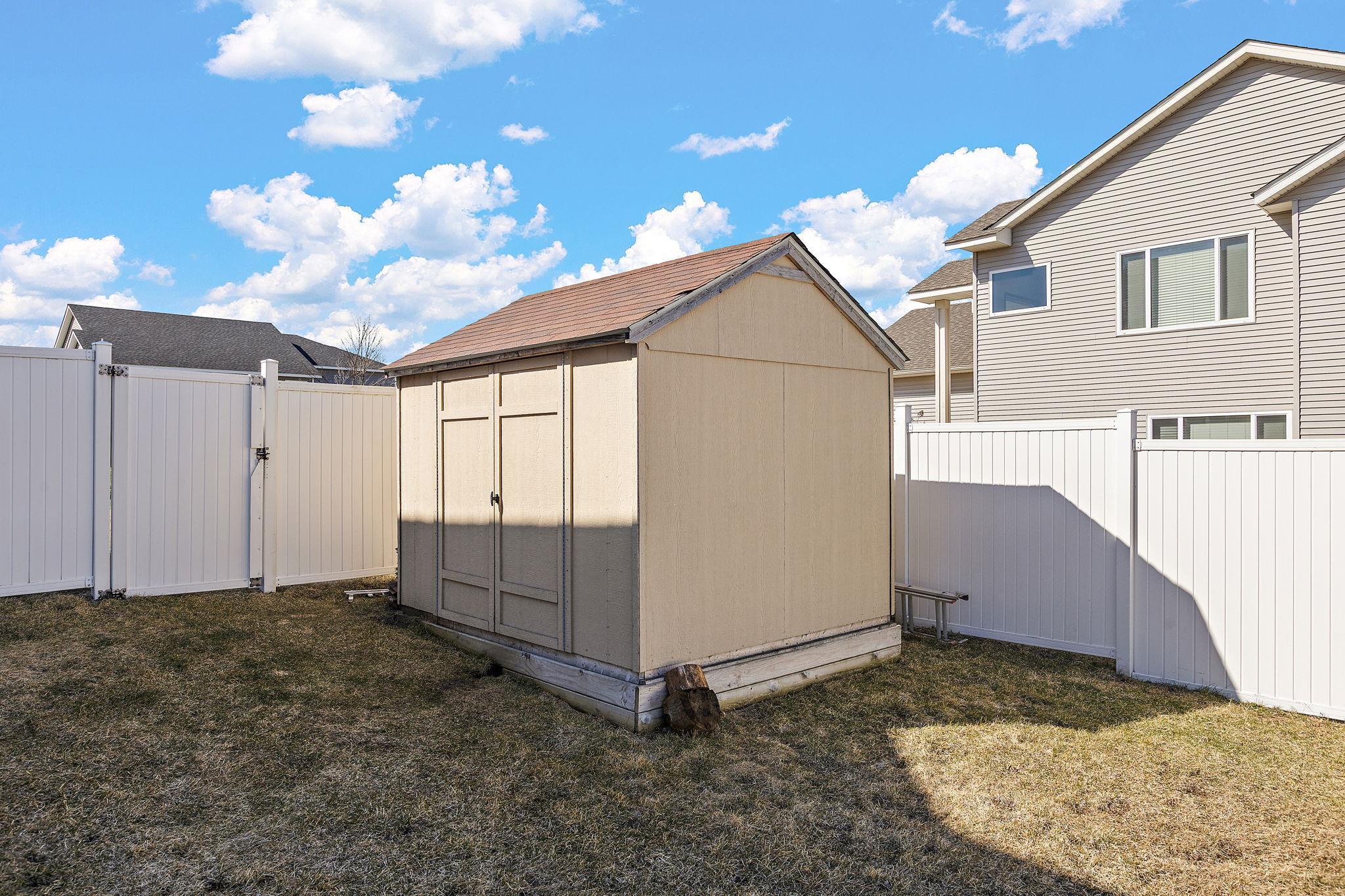 Storage Shed in Back Yard