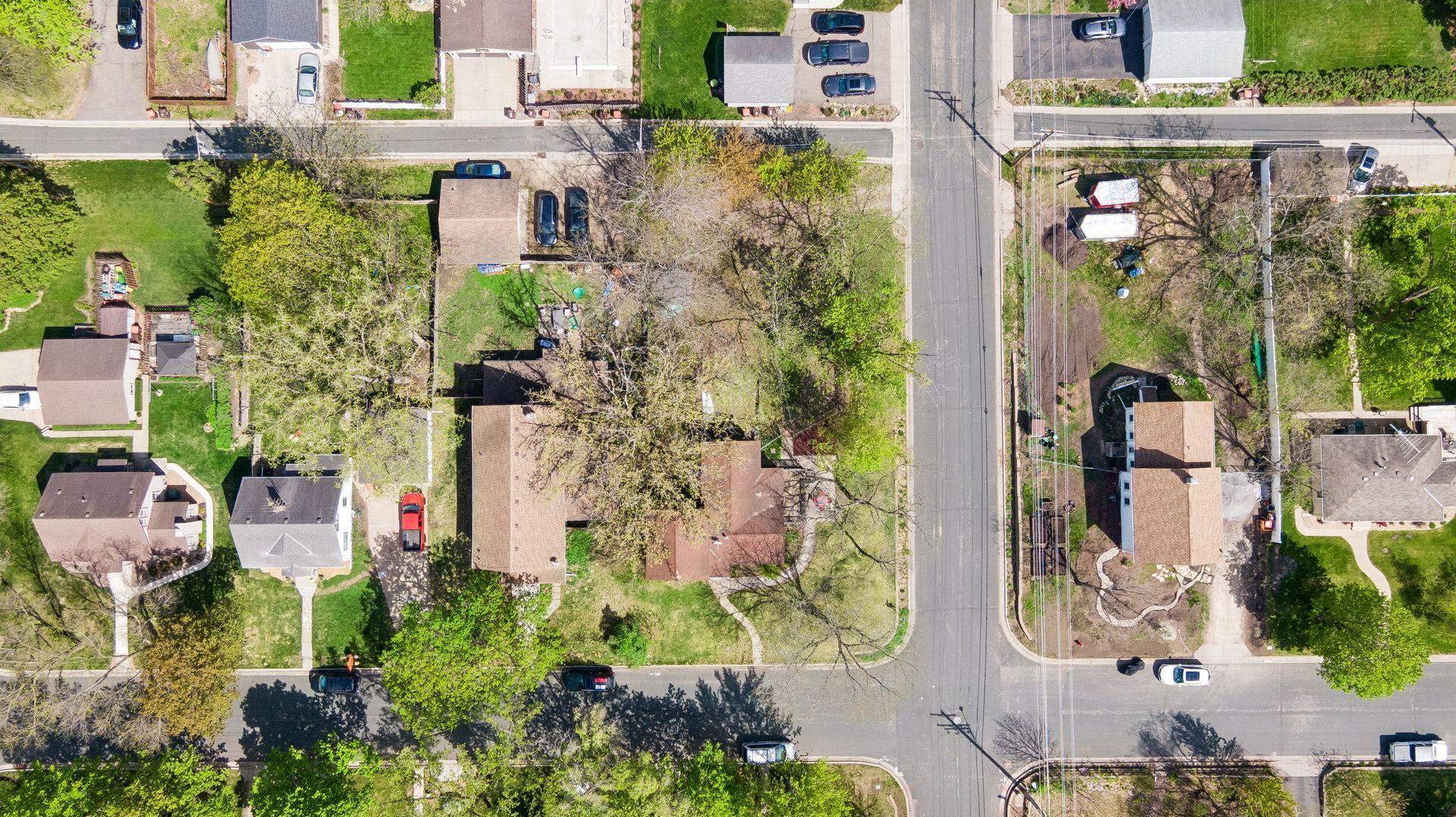Aerial view of the home