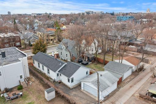 A detached two-car garage with alley access and plenty of street parking add to the homeâs convenience