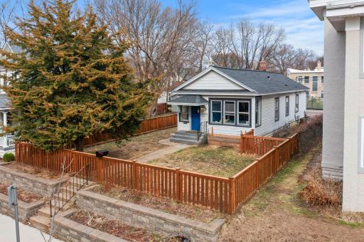 A fully fenced front and side yard for added privacy and functionality