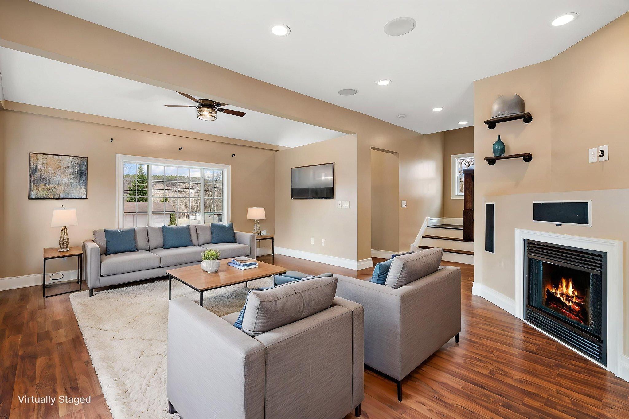 virtually staged living room